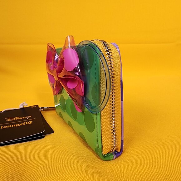 Loungefly Disney Minnie Mouse Jelly Color Block Polka Dot Zip Wallet NEW - Picture 8 of 13